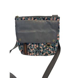Fossil Morgan Traveler Crossbody Bag Purse Geometric Mosaic Pattern (READ DESC)